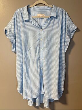 LOFT | Blue & White Striped Dolman Sleeve Blouse